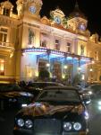 Bentley in front of the casino at night