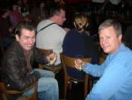 Bebi Oprea and Bob Jones enjoying some whiskey
